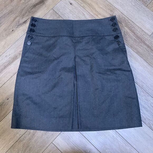 J. Crew 100% Wool Charcoal Gray Sailor Skirt - Picture 1 of 7